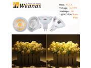 Weanas 4x Dimmable MR16 GU5.3 5W AC110V LED COB Light Bulb Lamp Glass material Equivalent to 30W Halogen Track Bulb Replacement 30° Beam Angle Warm White