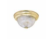 Ez Flo 59313 11 Ribbed Glass Ceiling Dome Polished Brass Trim