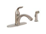 Ez Flo 10381 Single Handle Kitchen Faucet with Spray Brushed Nickel