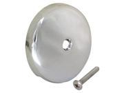 Ez Flo 35247 1 Hole Round Overflow Face Plate with Brass Screws Chrome