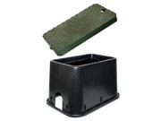 1000.10SG Rectangle Valve Meter Box 10 Blck with Green Lid