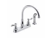 Delta 21996LF Foundations 2 Handle Side Sprayer Kitchen Faucet in Chrome