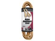 Coleman Cable COL 647515 Flat Appliance Extension Cord 15A 125V 14 3 Spt 3 15 Ft