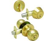 Hardware House 49 9160 CP 3 KD HEL DBLT Combination Lockset Deadbolts Polished Brass