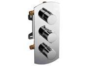 Alfi AB4001 PC Concealed 3 Way Thermostatic Valve Shower Mixer Round Knobs Polished Chrome