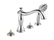 Delta T4797 LHP Cassidy 2 Handle Deck Mount Roman Tub Faucet with Handshower Trim Only