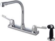 Hardware House 13 6877 Hi rise Two handle Kitchen Faucet with Spray Chrome