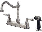 Hardware House 13 7119 Two handle Kitchen Faucet with Spray Satin Nickel