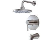 Hardware House 13 5627 Single Handle Tub and Shower Mixer Faucet Satin Nickel