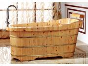 ALFI brand AB1139 61 Free Standing Cedar Wooden Bathtub with Fixtures Headrest
