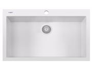 ALFI brand AB3322DI W White 33 Single Bowl Drop In Granite Composite Kitchen Sink