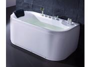 EAGO LK1103 R White Right Drain Acrylic 5 Soaking Tub with Fixtures