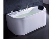 EAGO LK1103 L White Left Drain Acrylic 5 Soaking Tub with Fixtures