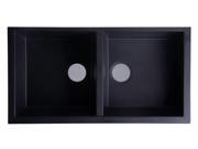 ALFI AB3420UM BLA Black 34 Undermount Double Bowl Granite Composite Kitchen Sink