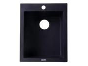 ALFI AB1720DI BLA Black 17 Drop In Rectangular Granite Composite Kitchen Prep Sink