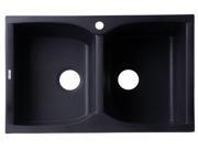 ALFI AB3220DI BLA Black 32 Drop In Double Bowl Granite Composite Kitchen Sink