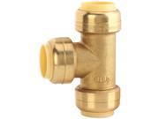 Premier 3562611 Brass Push Fit Tee 3 4 In. X 1 2 In. X 1 2 In. Lead Free