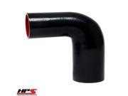 HPS 3 > 4 ID 4 ply Silicone 90 Degree Elbow Reducer Hose Black 76mm > 102mm ID