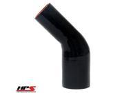 HPS 2.5 > 3.5 ID 4ply Silicone 45 Deg Elbow Reducer Hose Black 63mm > 89mm ID