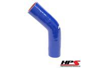 HPS 5 ID 4 ply Reinforced Silicone 45 Degree Elbow Coupler Hose Blue 127mm ID