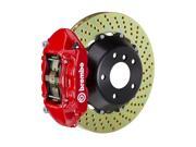 Brembo GT Brakes Rear 380mm 2 pc Drilled 4 Pot Red 991.1 C2S C4S GTS PCCB 12 16