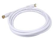 6ft RG6 18AWG 75Ohm Quad Shield CL2 Coaxial Cable with F Type Connector White