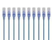 10 Pack SlimRun Cat6A Ethernet Network Patch Cable 7ft Blue