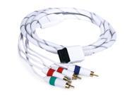 6FT Audio Video ED Component Cable for Wii Wii U White Net Jacket