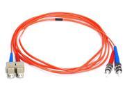 Monoprice Fiber Optic Cable ST SC OM1 Multi Mode Duplex 2 meter 62.5 125 Type Orange