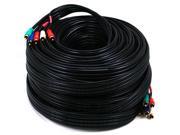 100ft 22AWG 5 RCA Component Video Audio Coaxial Cable RG 59 U Black