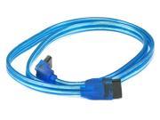 Monoprice 24inch SATA 6Gbps Cable w Locking Latch 90 Degree to 180 Degree UV Blue