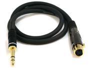 Monoprice 3ft Premier Series XLR Female to 1 4inch TRS Male 16AWG Cable Gold Plated