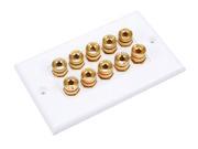 High Quality Banana Binding Post Two Piece Inset Wall Plate for 5 Speakers Coupler Type