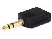Monoprice 6.35mm 1 4 Inch Stereo Plug to 2 x 6.35mm 1 4 Inch Stereo Jack Splitter Adapter Gold Plated