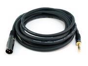 15ft Premier Series XLR Male to 1 4inch TRS Male 16AWG Cable Gold Plated