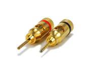 Monoprice 1 PAIR OF High Quality Gold Plated Speaker Pin Plugs Pin Screw Type