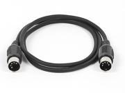 3ft MIDI Cable with 5 Pin DIN Plugs Black