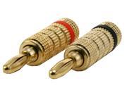 1 PAIR OF High Quality Gold Plated Speaker Banana Plugs Closed Screw Type