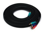 15ft 22AWG 3 RCA Component Video Coaxial Cable RG 59 U Black 5354