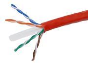 Monoprice 1000FT 23AWG Cat6 500MHz UTP Solid Riser Rated CMR Bulk Ethernet Bare Copper Cable Red