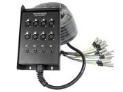 Monoprice 12 Channel Snake 8 XLR x 4 TRS Stage Box 50 feet