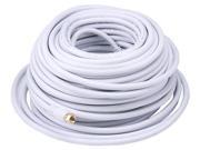 100ft RG6 18AWG 75Ohm Quad Shield CL2 Coaxial Cable with F Type Connector White