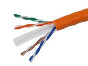 Monoprice 1000FT 24AWG Cat 6 550MHz UTP Stranded In Wall Rated CM Bulk Ethernet Bare Copper Cable Orange