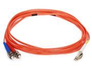 Monoprice Fiber Optic Cable LC ST OM1 Multi Mode Duplex 3 meter 62.5 125 Type Orange