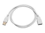 Monoprice 3ft USB 2.0 A Male to A Female Extension 28 24AWG Cable Gold Plated WHITE