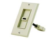 Two Piece Inset Wall Plate with 4 Inch Built in Flexible High Speed HDMI Cable With Ethernet Single Port 1P B Beig