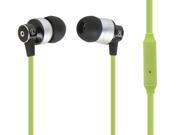 Hi Fi Reflective Sound Technology Earpbuds Headphones w Microphone Green Silver