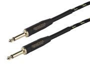 Monoprice 20ft Cloth Series 1 4 inch TS Male 20AWG Instrument Cable Black Gold