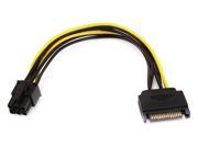 8inch SATA 15pin to 6pin PCI Express Card Power Cable