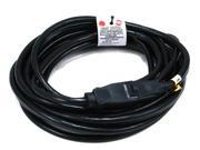25ft 16AWG Power Extension Cord Cable SJT 16 3C NEMA 5 15P TO NEMA 5 15R 13A 125V AP301 SP506 Black
